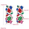 Women's Drop Earrings Vintage Alloy Inlaid Color Crystal Earrings Exaggerated Light Luxury Geometric Earrings