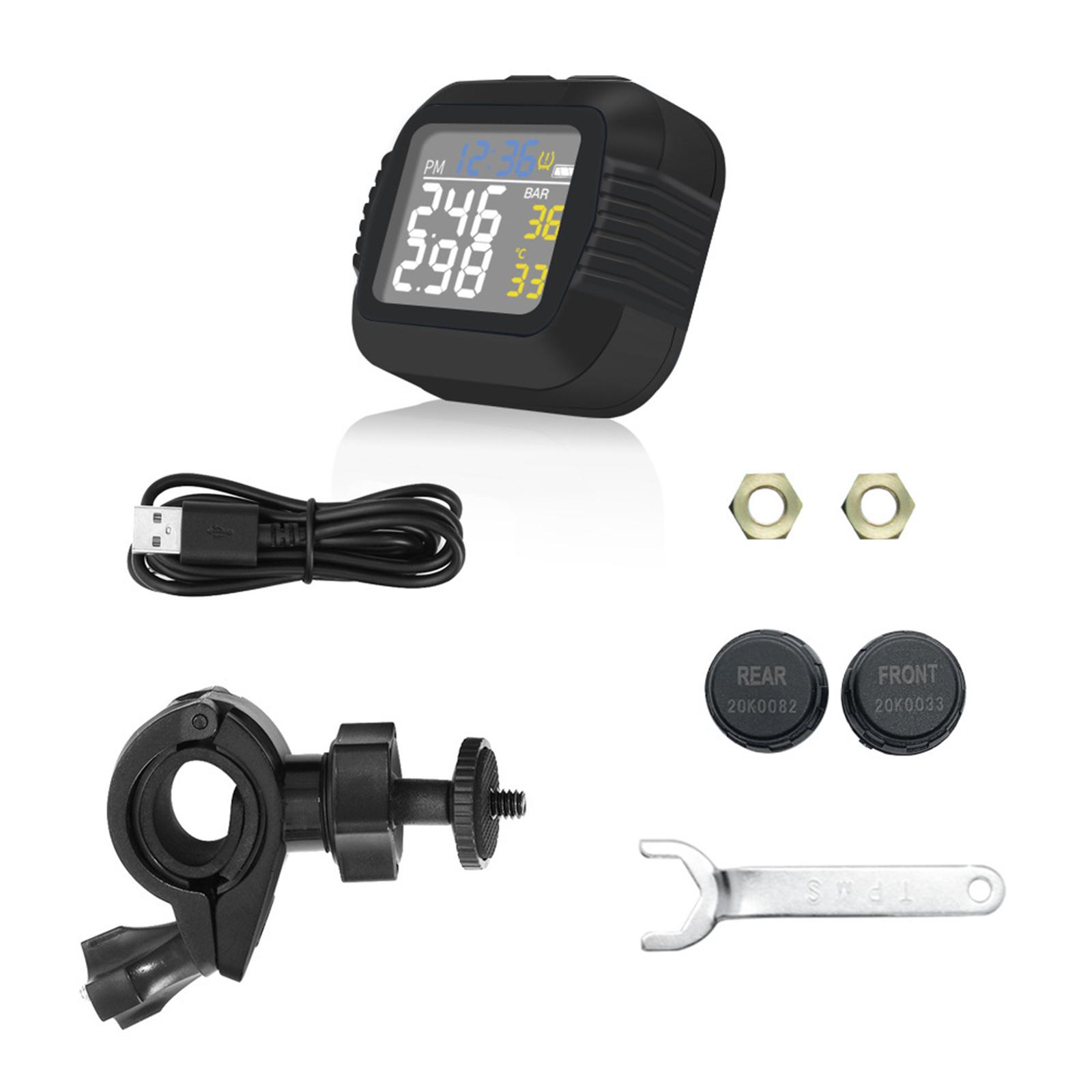 

Система контроля давления в шинах, беспроводная мотоциклетная система TPMS, монитор давления в шинах, давление температуры дисплея 0-99PSI