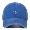 Vintage Korean Style Thin-Brim Heart Embroidery Baseball Cap - Unisex Spring/Summer Fashion