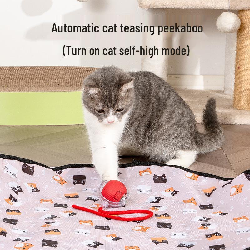 Bite-Resistant Automatic Cat Teasing Toy Ball with Rope for Boredom Relief