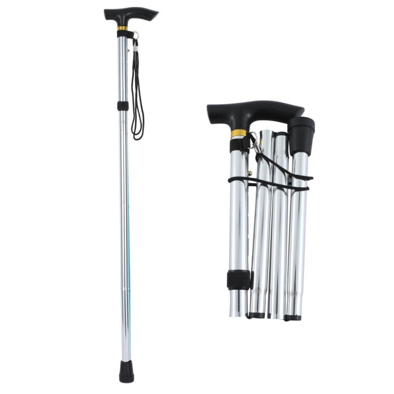 5-section Aluminum Alloy Outdoor Telescopic Walking Stick, Outdoor Hiking Stick, Elderly Walking Stick, Foldable