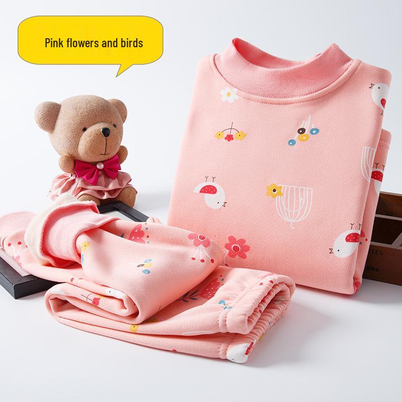 

Детский теплый комплект термобелья на флисовой подкладке: Осенне-зимние пижамы для мальчиков и девочек Size 100