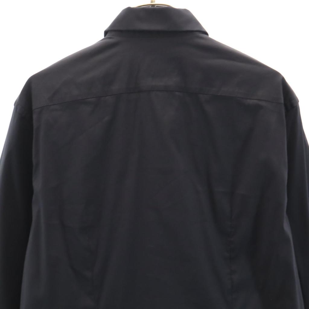 Prada Made In Italy Long Sleeve Shirt 40 Black Stretch Men's Used