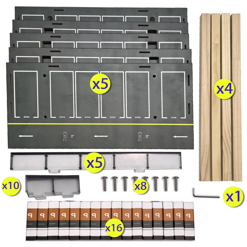GUNSEED Tomica Holds Tomica Scale Miniature Tomica Parking Wooden Tomica Acrylic Garage, 30-35 Cars, 1/64 Cars, Five-Story Case, Case, Fence,