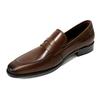 Penny Loafers Square Head Leather Shoes Men's Business Casual Cowhide Men's Shoes One Pedal