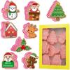 8 PCSChristmas Cookie Molds Christmas Dough Stamps Plastic 3D Cartoon Pressable Cookie Molds DIY Candy Baking Pastry Decoration