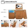 For iPhone 17 Pro Max Case D-Ring Holder Leather + PC + TPU Phone Cover with Wallet Kickstand