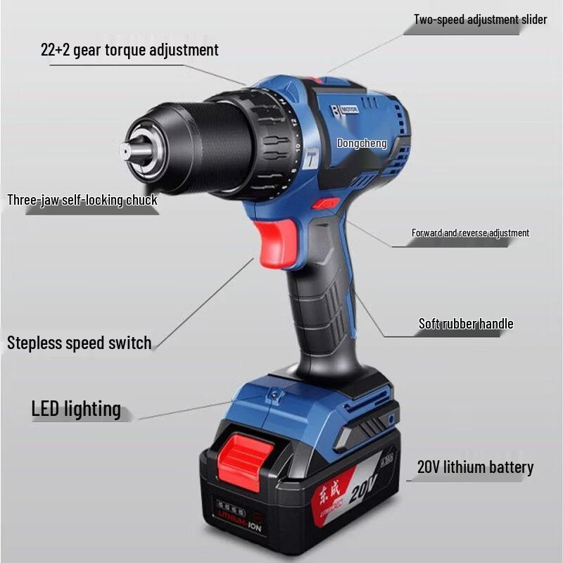 Dongcheng 20V Brushless Cordless Impact Drill CN Plug (adapter Included)