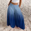 Women's High Waist Wide Leg Pants Loose Fit Lightweight Flowing Gradient Print Casual Trousers Elastic Waistband Comfortable Fit
