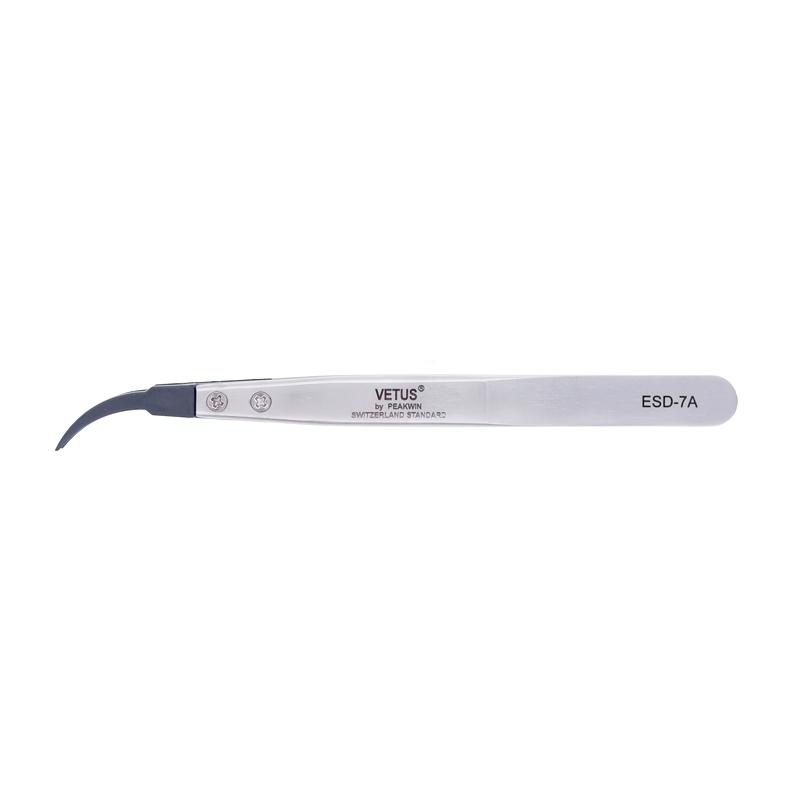 VETUS ESD series Interchangeable Head Anti-static Tweezers Stainless Steel Body Anti-static Carbon Fiber Conductive Plastic H