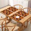 4pcs Vintage Floral Linen Placemats - 12x18 Inch, Vibrant Orange, Yellow & Brown Flower Design, Perfect for Dining & Coffee Tables, Home Decor,