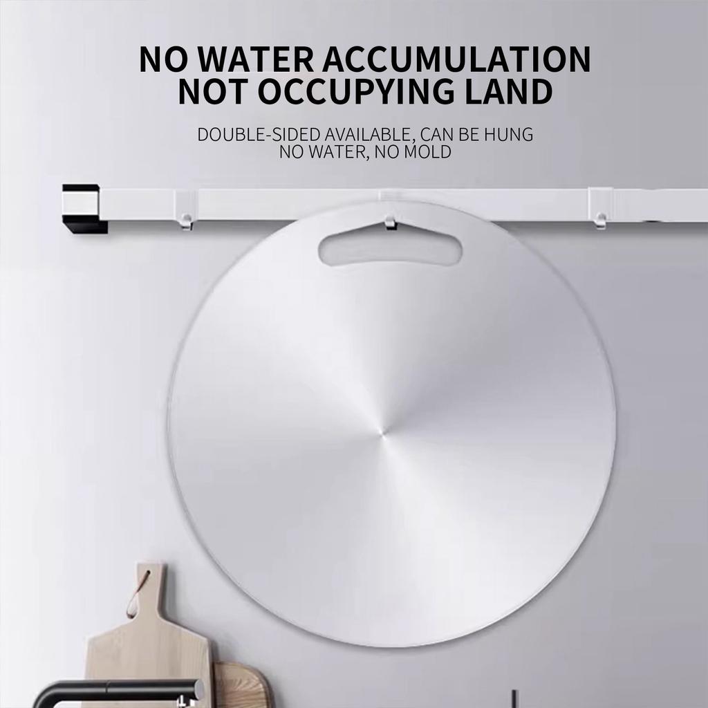 Cutting Boards For Kitchen Stainless Board 304 Steel Double Sided Food Grade Portable Round Fruit Meat Chopping