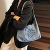 Large Capacity Canvas Shoulder Bag Leisure Women Handbag Temperament Denim Tote Bag  Women