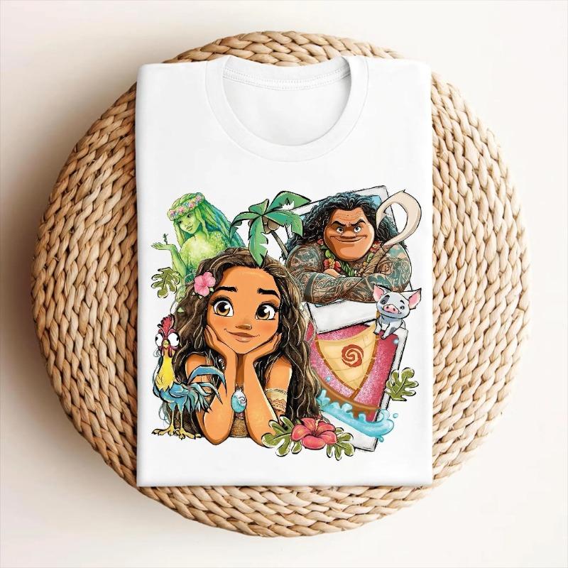 

2026 Moana and Friends Park Magic Kingdom Print Fashion Womens TShirt Short Sleeve Loose Fashion Plus Size Top S