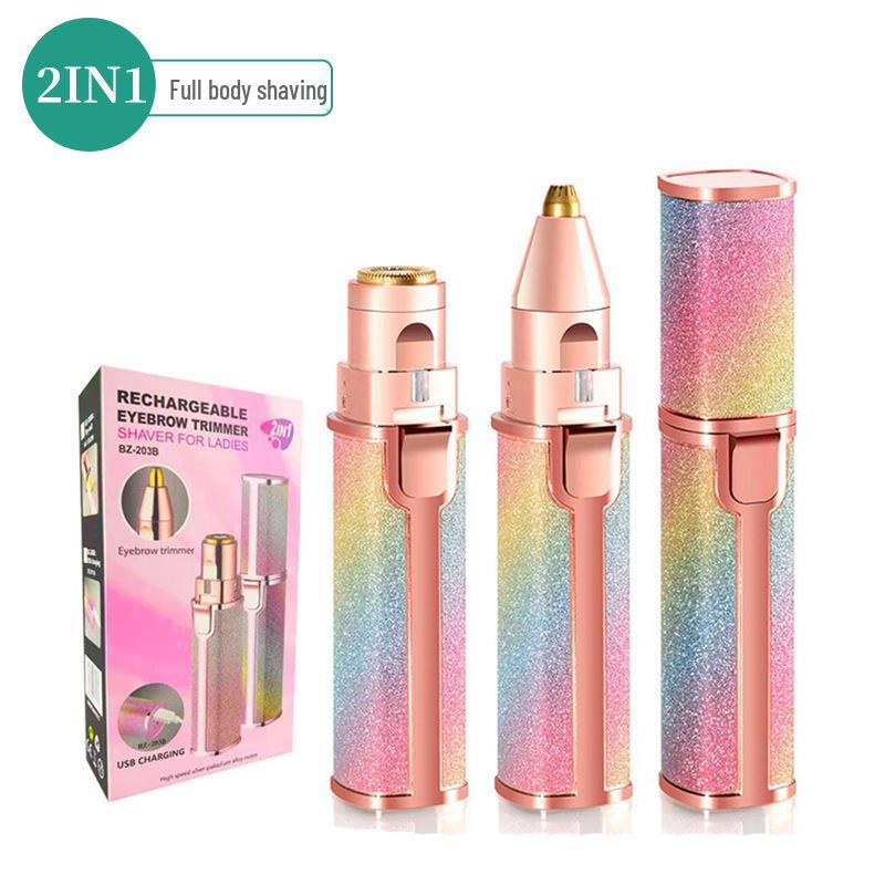 Japanese USB Lipstick Eyebrow and Body Trimmer: 2-in-1 Electric Painless Epilator