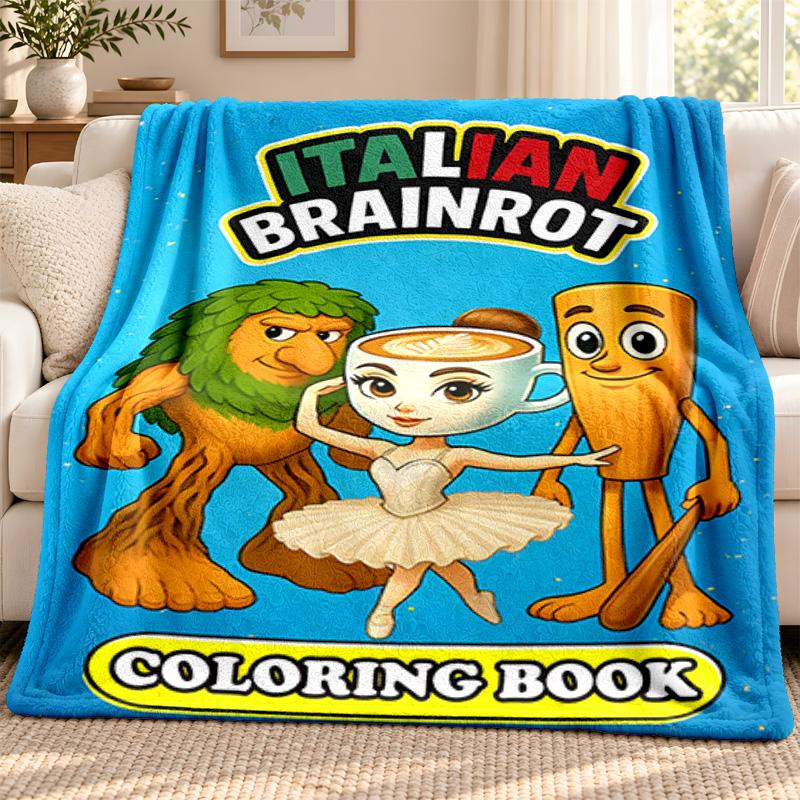 Brainrot blanket Flannel Blanket Soft Cozy Plush Throw for Sofa Bed Lightweight Home Decoration Outdoor camping