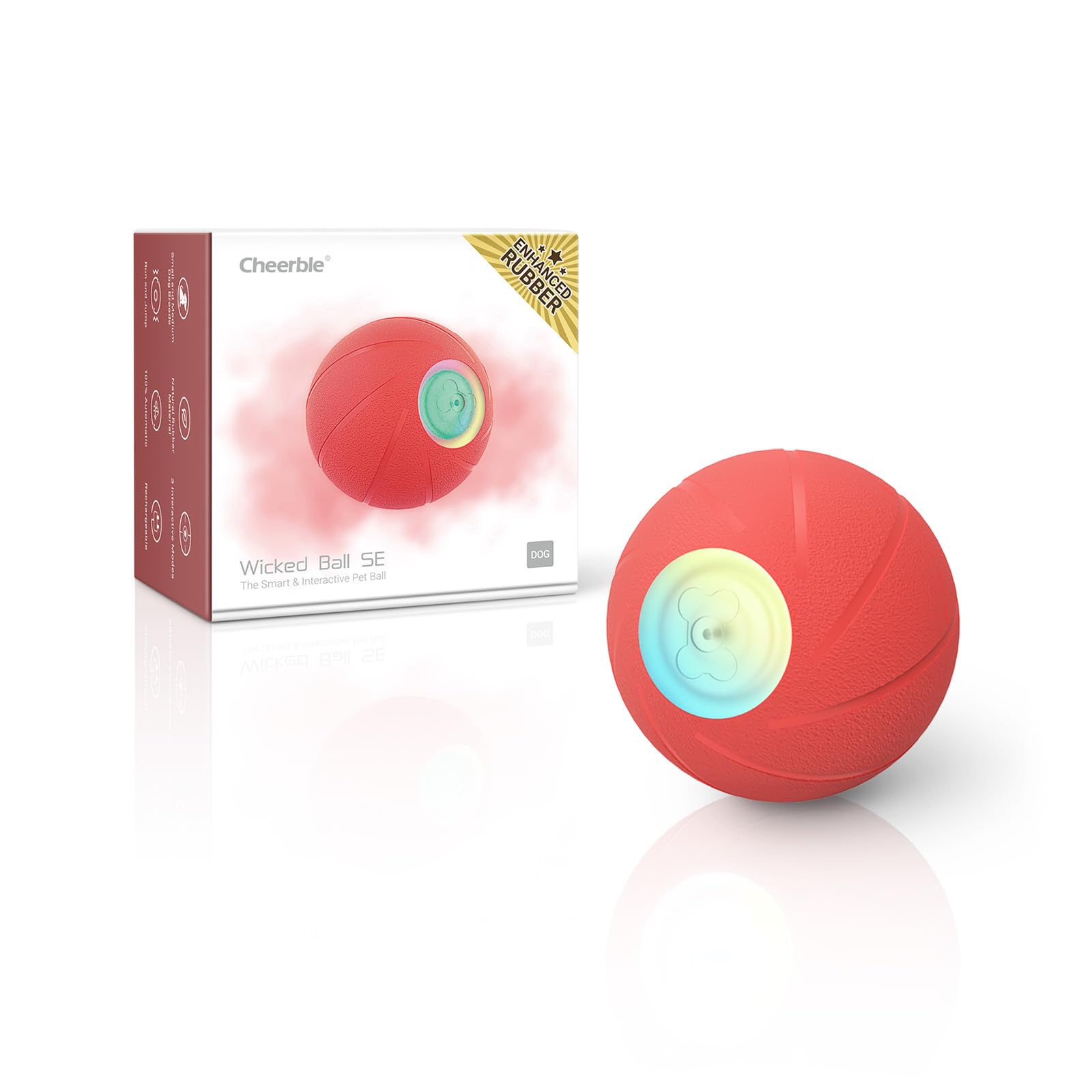 

Cheerble Automatic Dog Ball Enhanced with 3 Increased Made with Natural Stress Exercise and Perfect for Small Dogs Ball [Second Generation, Model] зелёный