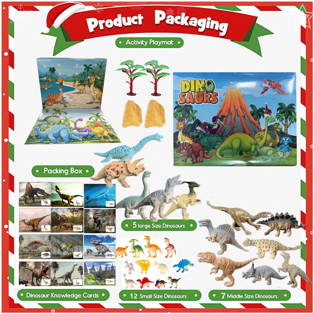 Dinosaur Advent Calendar 24 Days Dinosaur Christmas Countdown Calendar Toys Dino Toy Christmas Gift For Girls Boys