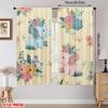 2pcs Blooming Floral Elephant Curtains   Room Darkening    Nursery Decor   Rod Pocket Curtains