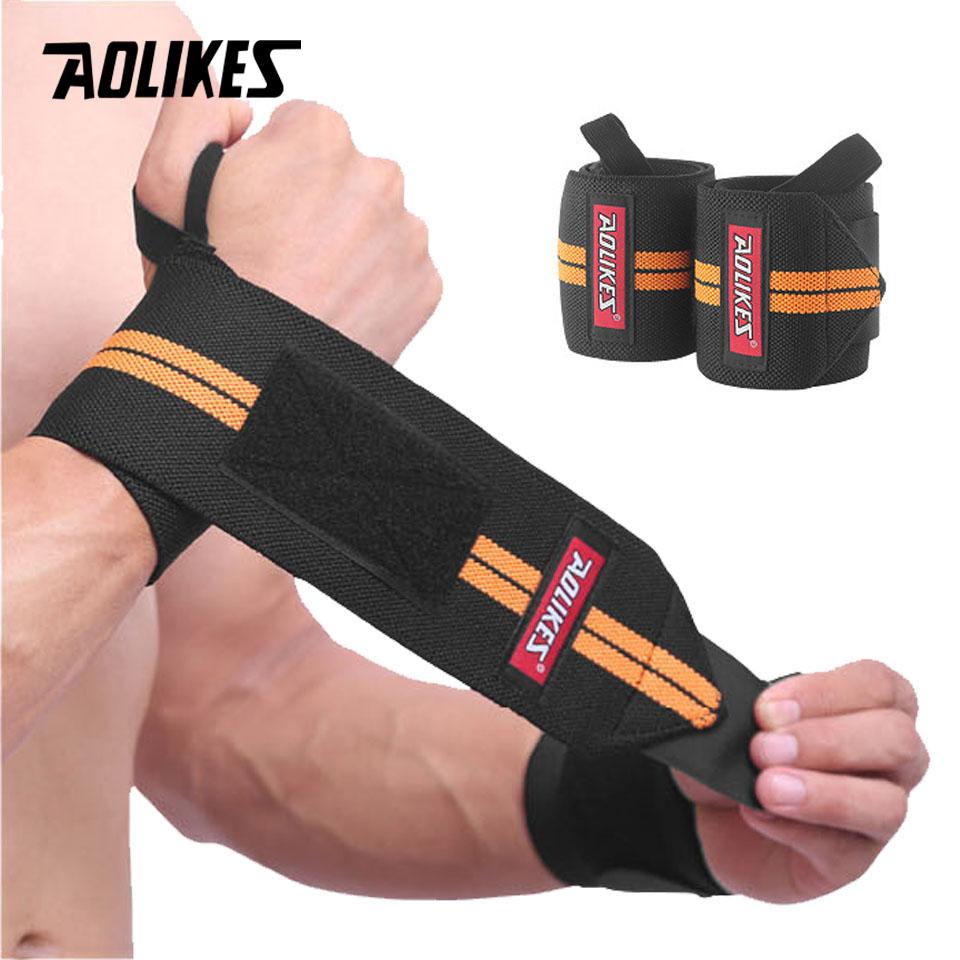 Aolikes Gym Wrist Wraps For Weightlifting Support Powerlifting Strength Training Wrist Straps