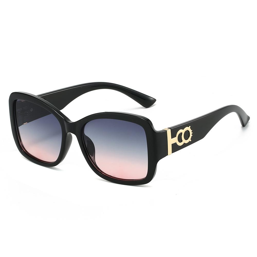 

New Retro Leopard Gradient Rectangular Women Sun Glasses Contrast Color Temple Decoration Casual Men Sun Glasses UV400 as picture