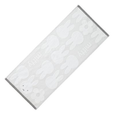 Nishikawa Miffy Gesichtstuch 34 x 80cm Waschbar Baumwolle Silhouette Blume Hergestellt in Japan Grau XT22138669 100%