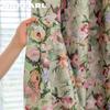 1PC NAPEARL European Pastoral Style Oil Painting Rose Print Curtain Full Blackout Curtains for Bedroom Living Room Balcony Window for Home Decor