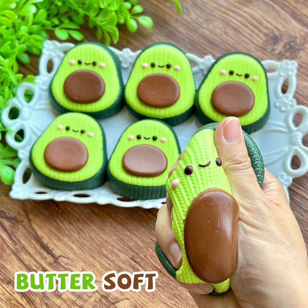 Taba Squishy Avocat en Silicone de Qualité Alimentaire, Jouet à Presser Crémeux Doux Fait Main pour Soulager le Stress au Bureau, Cadeau de Noël Halloween