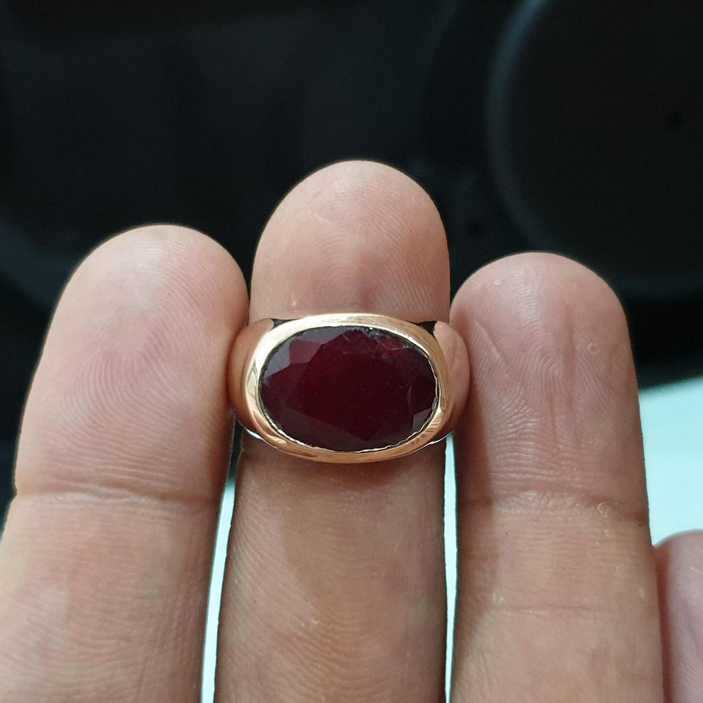 Natural Dark Red Ruby Sterling Silver Rose Gold Fill Ring Jewelry, Handmade Artisan Gift Ring