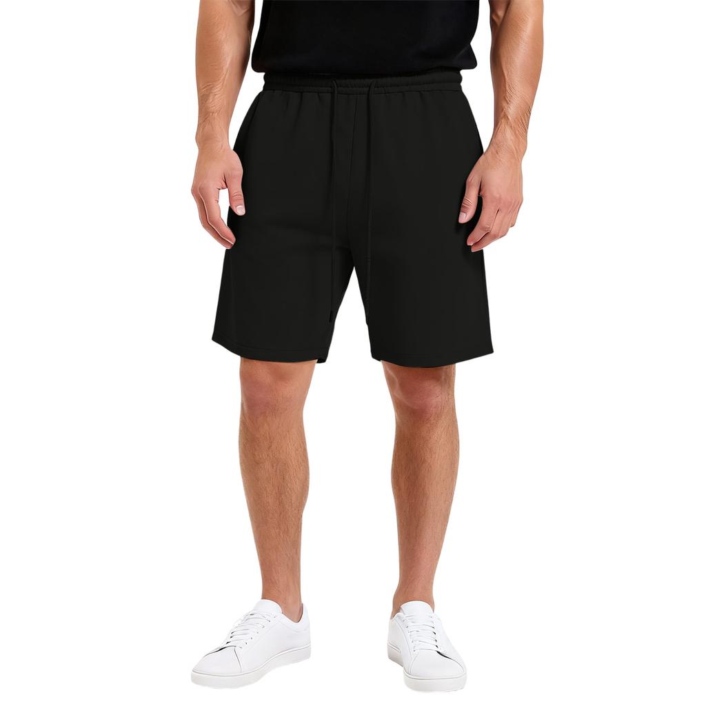 Men's Drawstring Waist Straight Wide-leg Casual Sports Shorts