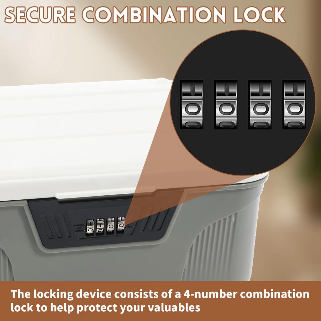 4 Digit Password Lock Safe Box Portable Organizer Case Lockable Storage Container Household Cash Jewelry Security Storage Box