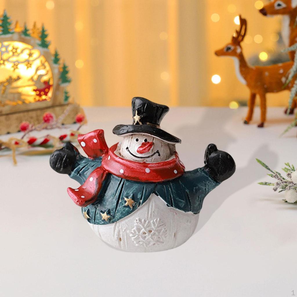 Entzückende Weihnachtsfigur, Sammler-Winterskulptur, Kleine Schreibtischdekoration aus Kunstharz, Ideal