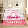 Custom Name Cat Love Flannel Blanket Throw Blanket Soft Warm Sofa Bed Decor Unique Gift