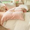Thickened Milk Fleece Four-Piece Coral Fleece Quilt Cover Cut Flower Fleece Bed Sheet Mattress Bedding Three