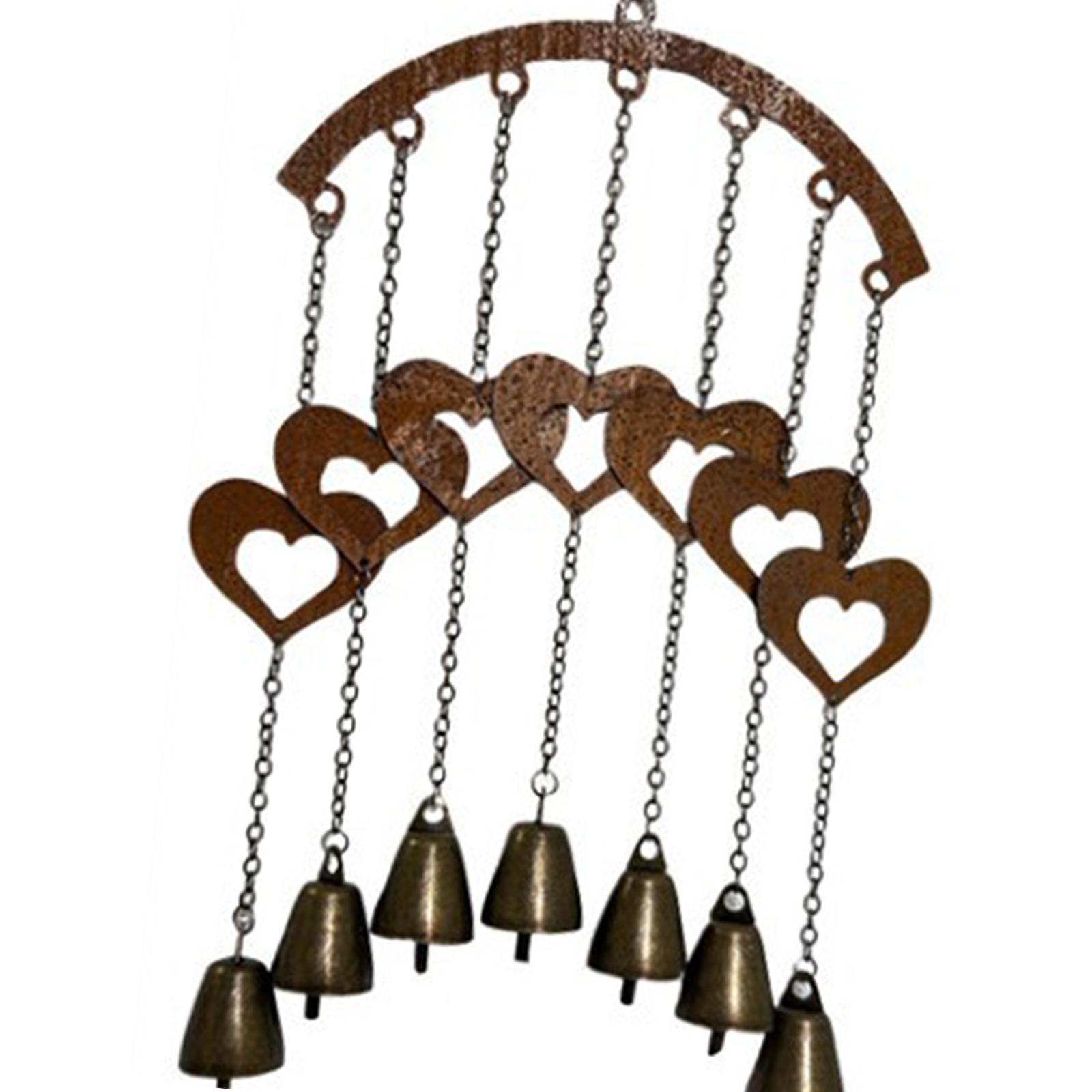 Western Decoration Rusty Heart Wind Chime Lucky Five Pointed Star Hanging Easy Hanging Metal Five Pointed Star Decoration
