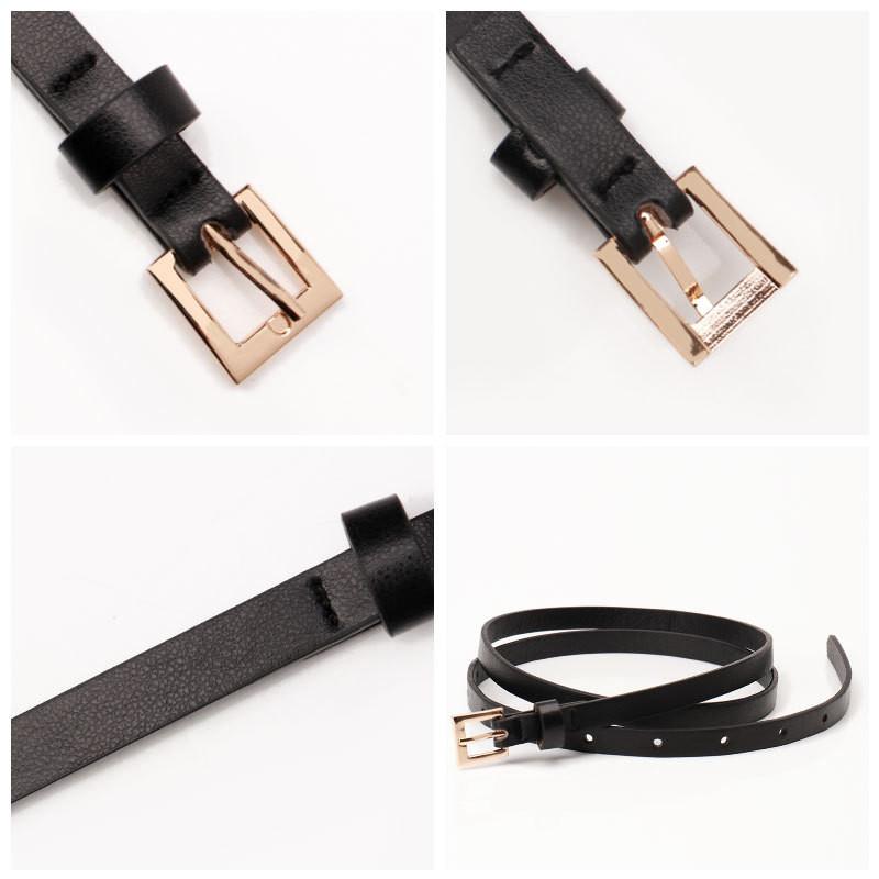 Fashion Minimalist Small Square Buckle Belt For Women With Alloy Pin Closure For Dress And Coat Accessory