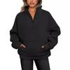 2026 Autumn/Winter Women's Casual Stand-Collar Fleece Sweatshirt with Pockets and Zipper.