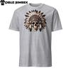 Unique Short-Sleeve Unisex T-Shirt Mens Womens Tees Top: Native American Tribe Chief Skull Design