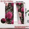 2D FLAT PRINTING 2pcs Curtains (Without Rod) Floral Elegance on Black Holiday Women is Day Printed Curtains Versatile Durable