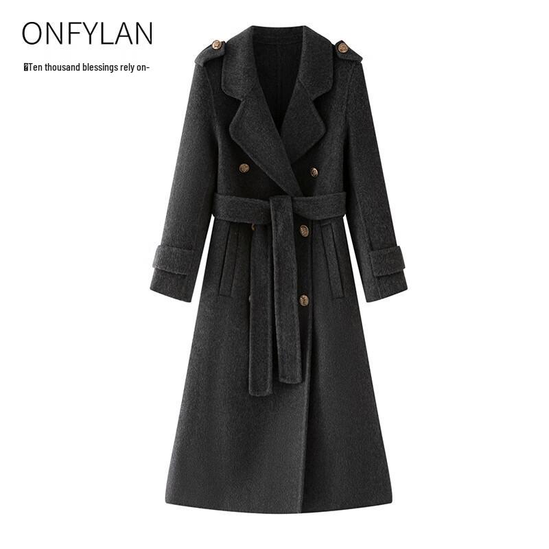 

Wanfu Yilan Women s 100% Wool Mid-length Coat S