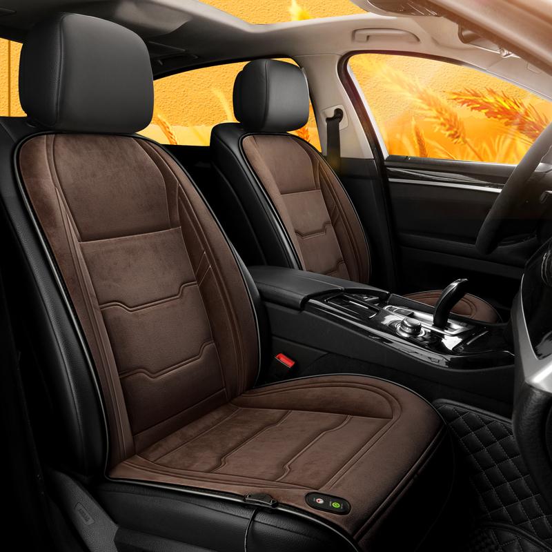 

Universal Car Heated Seat Cushion 12V 24V Winter Warm Carriage Heating Blanket - Vehicle Seat Warmer Pad for All Seasons beige-single seat
