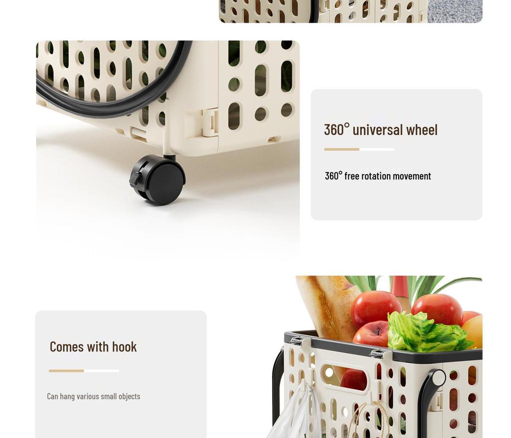 Foldable Multi-Functional Handcart: Compact Trailer for Shopping, Vegetables, and Express Pickups