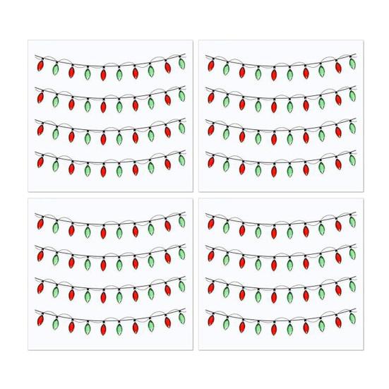 

Christmas Lights Stickers for Crafts 3D Gem Border Dimensional Sticker Christmas Light Embellishment Glitter Adhesive Decals for Holiday Decoration 4pcs