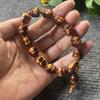 Tiger Skin Flame Pattern Purple Gold Rat Bodhi Bracelet - Leopard Print Fortune Prayer Beads