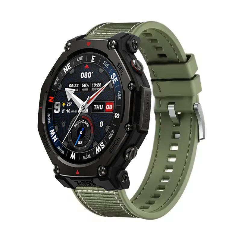 

22-мм композитный силиконовый ремешок для Amazfit T-Rex3 Pro 48 мм Плетеный нейлоновый браслет для Amazfit Helio/Bip 6-5/Balance 2 Спортивный ремешок For 22MM Width