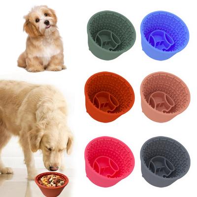 Dog Slow Feeder Lick Bowl Promotes Healthy And Calm Eating Textured Silicone Dog Bowl