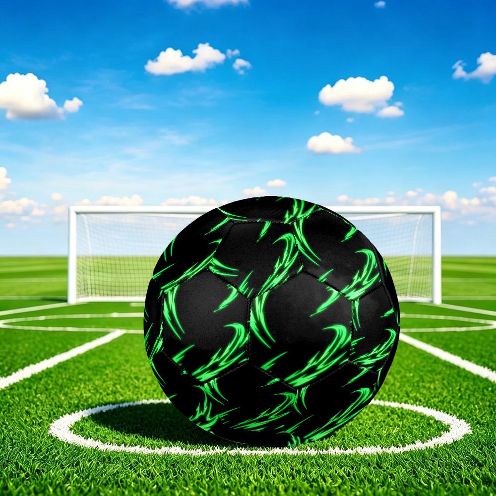 1pc Green Swirls Size 5 Soccer Ball Professional Match Training Football Indoor &Outdoor Sports Ball Lightweight Durable c6519