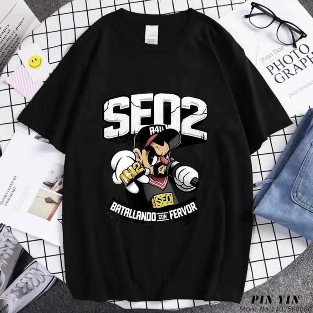 Funny Cartoons T Shirt Men Classic Black T-shirt Summer short sleeve Cotton Men Clothing Oversized Y2K Streetwear Fashion Top