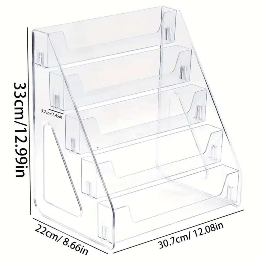 1pc stepped acrylic badge display rack, transparent desktop storage rack suitable for anime bars cards jewelry accessories