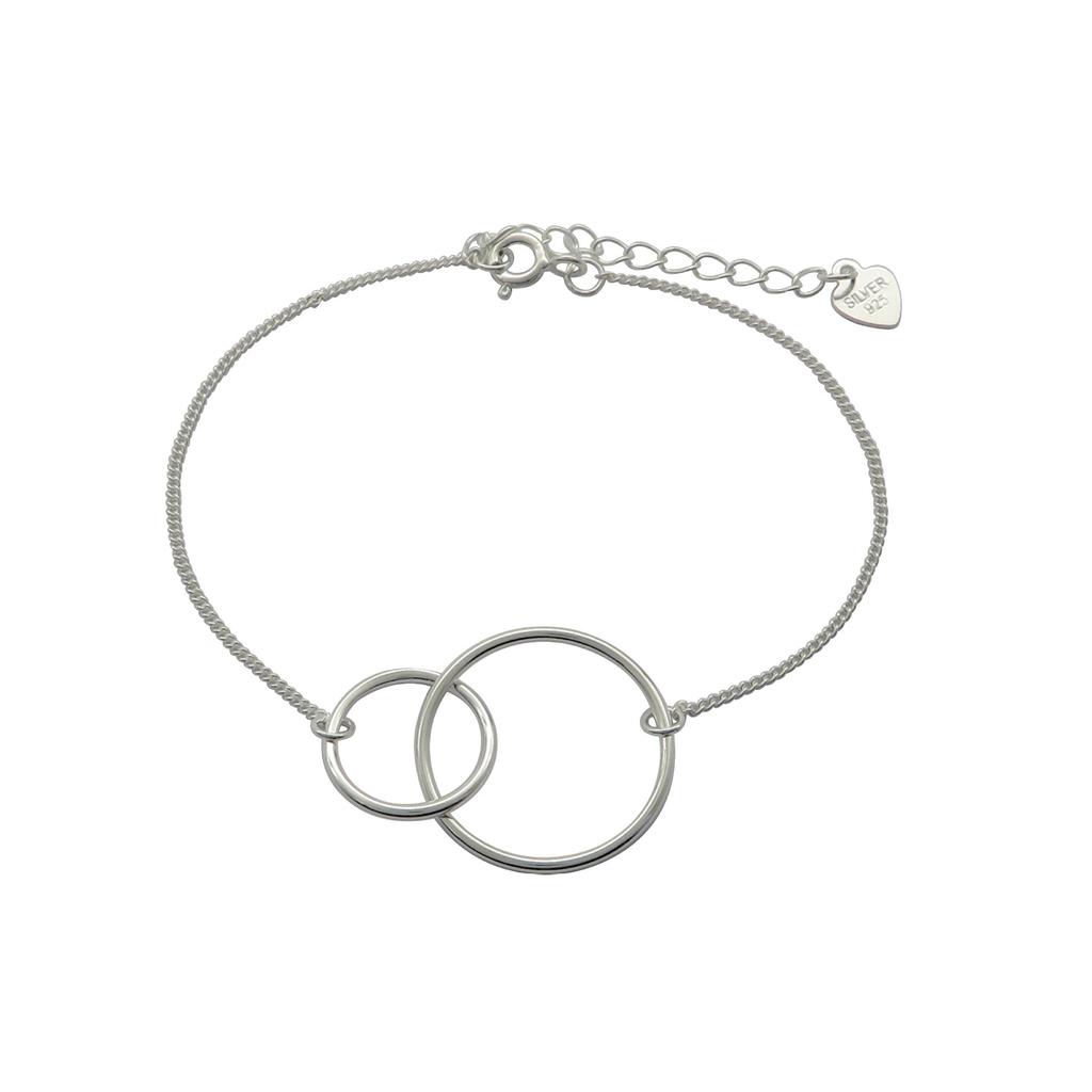 Design Sense Niche Fashion Simple Double Circle Bracelet Women'S Personality Trendy Circle Plain Jewelry